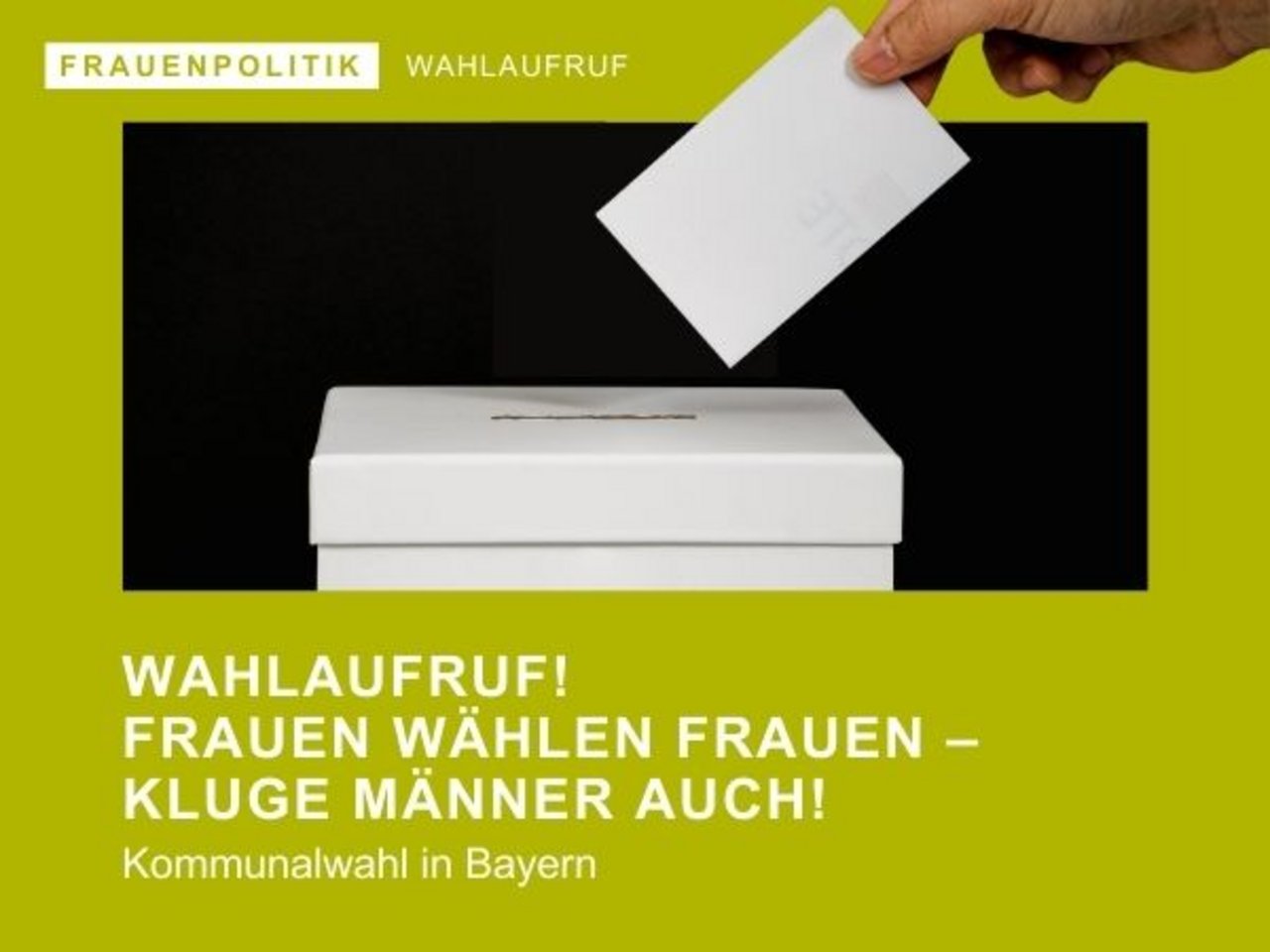 Wahlaufruf zur Kommunalwahl 2026 in Bayern – Frauen wählen Frauen